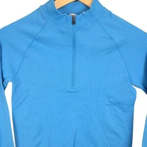 DSG Momentum Cropped 1/4 Zip Pullover Womens Small Blue Athletic Workout NWT